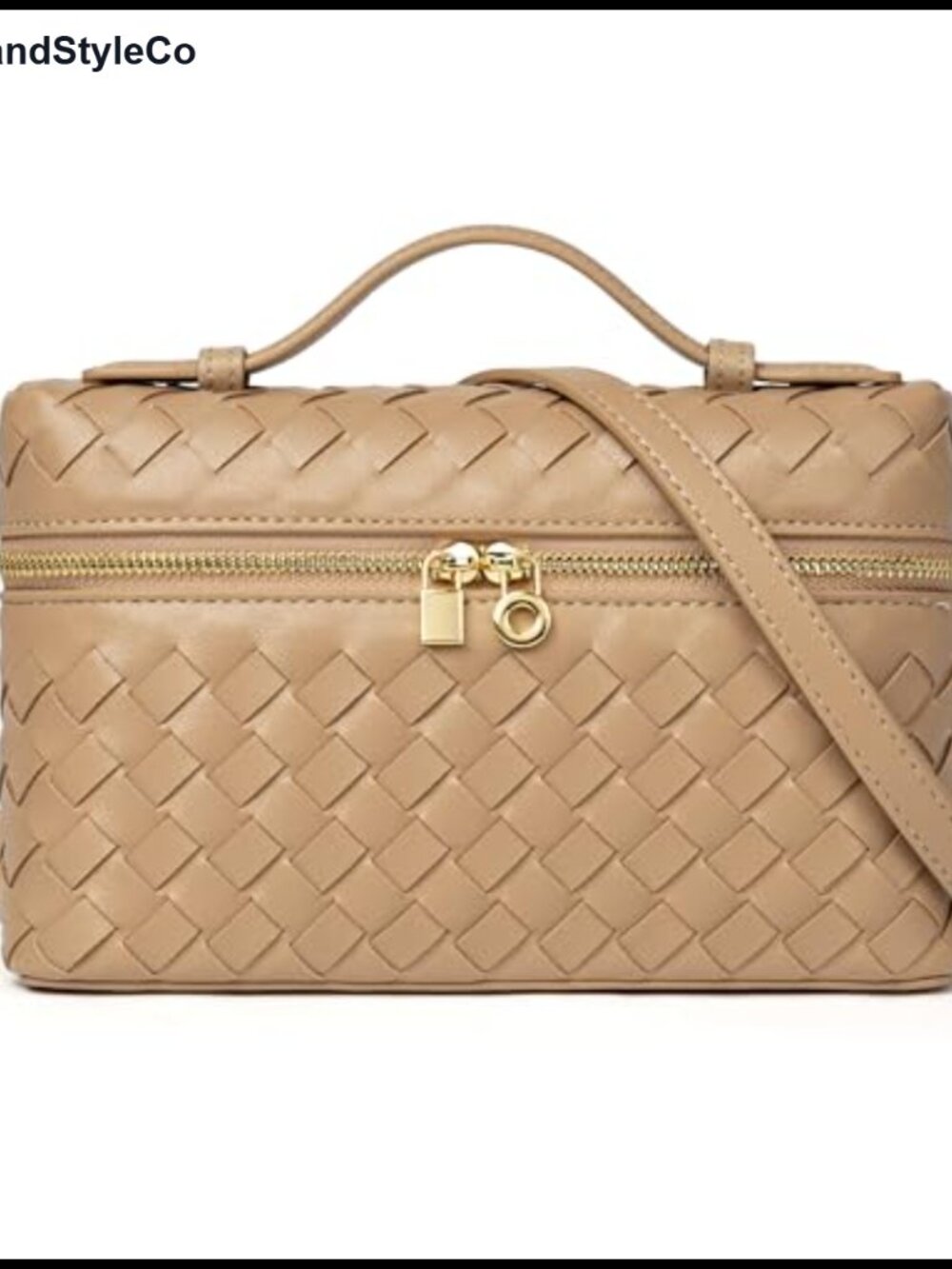 Vegan Leather Woven Crossbody Bag Mini Top Handle Evening Clutch Purse